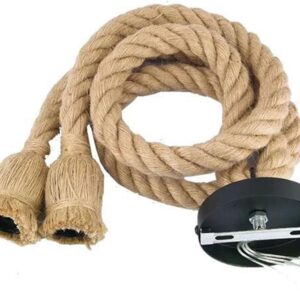 Hemp Rope Pendant Light Retro Industrial Style Ceiling Lamp for Kitchen Living Room Decor Jute Rope for Hanging Light (Single Head 1m)